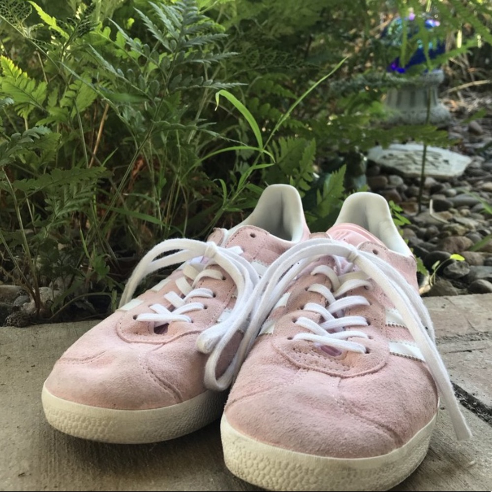 Customized Light Pink Suede Adidas